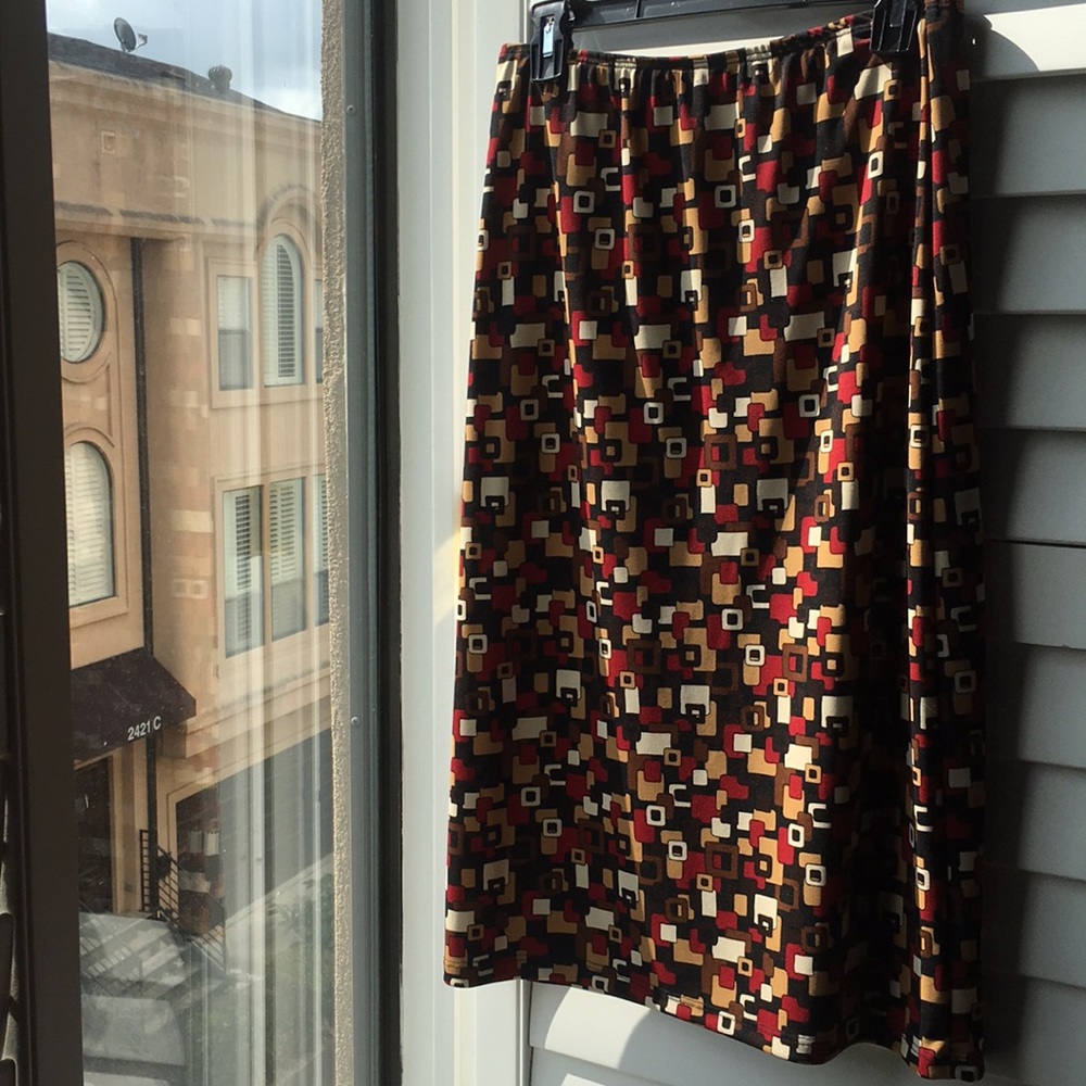 Stretchy polyester print skirt